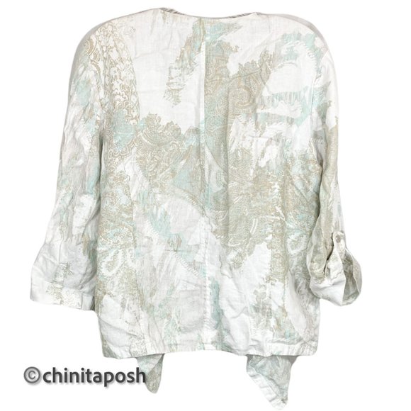 Chicos Cardigan Open Front Roll Adjustable Sleeve - Picture 2 of 6